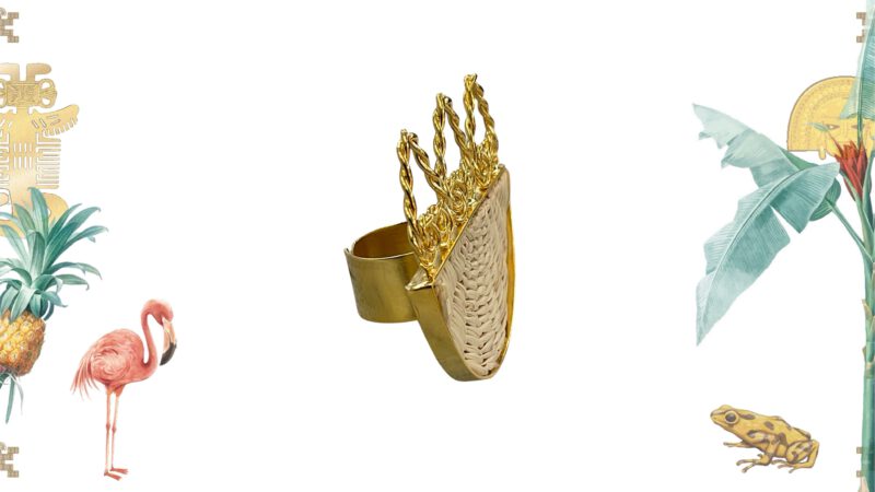 Anillo Palma con corazones lateral