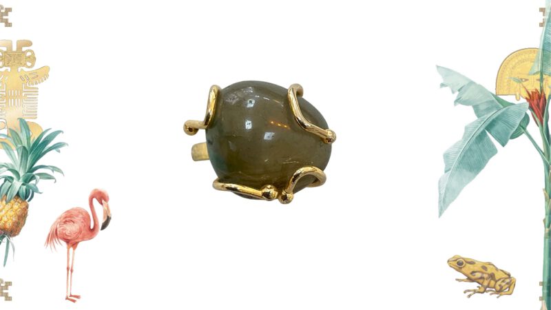 Anillo hecho a mano piedra natural