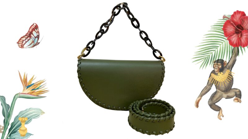 Bolso Artesanal piel verde