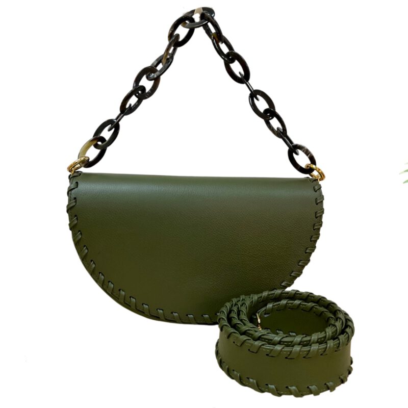 Bolso Artesanal piel verde