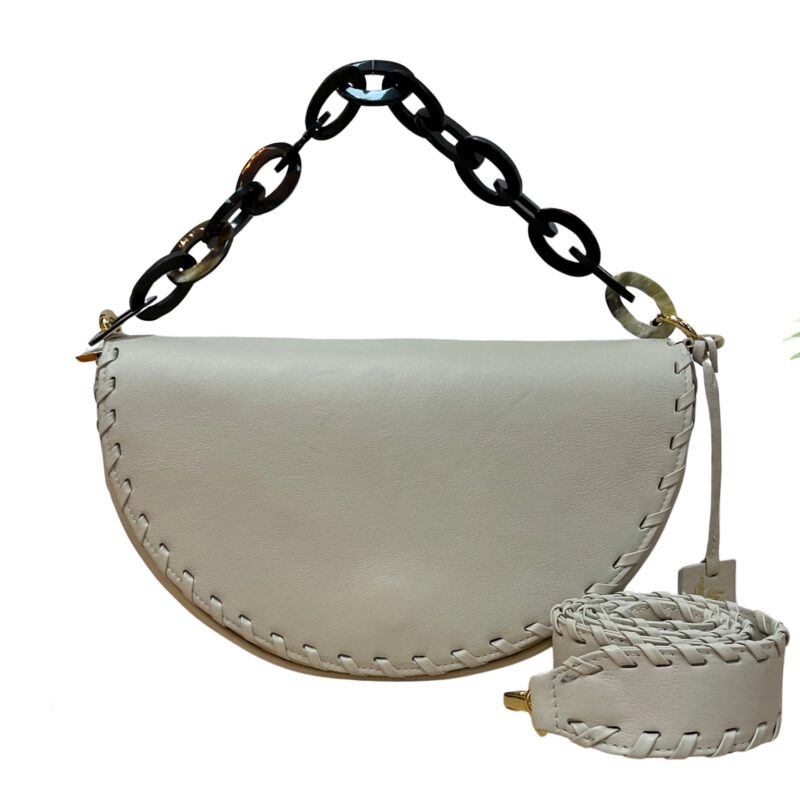 Bolso artesanal piel vaca y cuerno