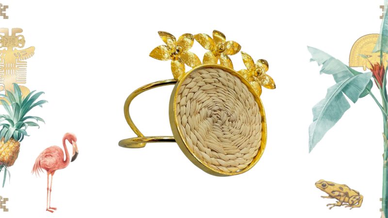 Brazalete flores artesanal