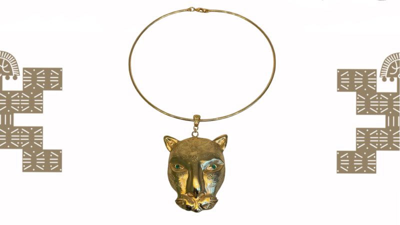 Choker precolombino jaguar artesanal