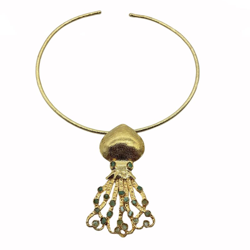 Choker pulpo con Esmeralda