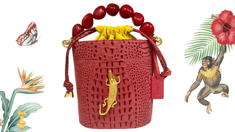 bolso carolina rojo y amarillo