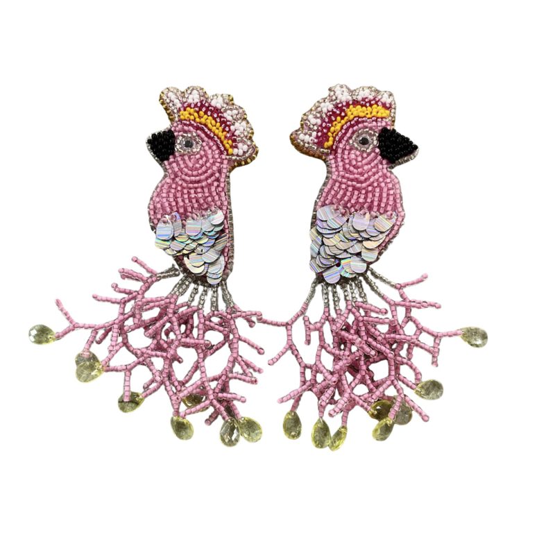 Pendientes Cacatúas Rosado