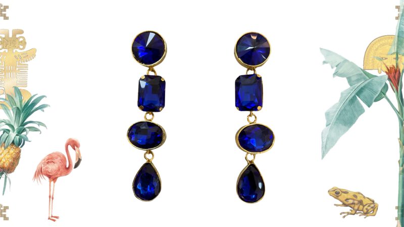 Pendientes Cristales Azules Cali