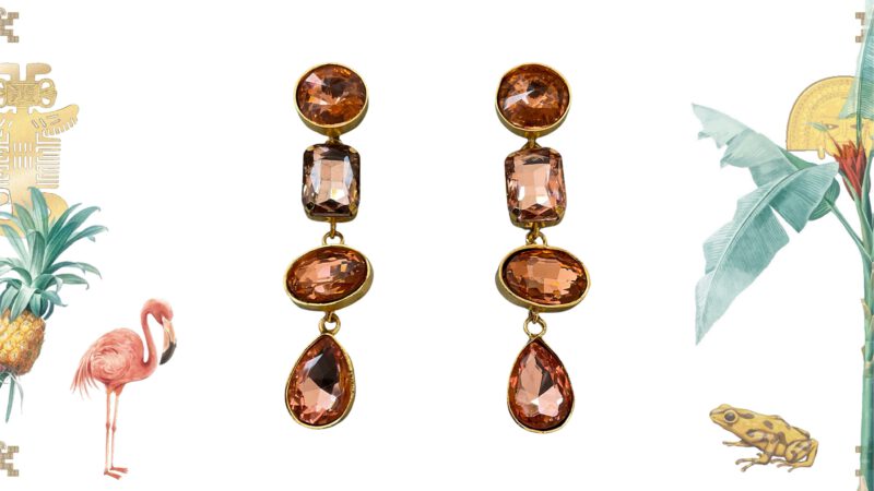 Pendientes Cristales Rosa Cali