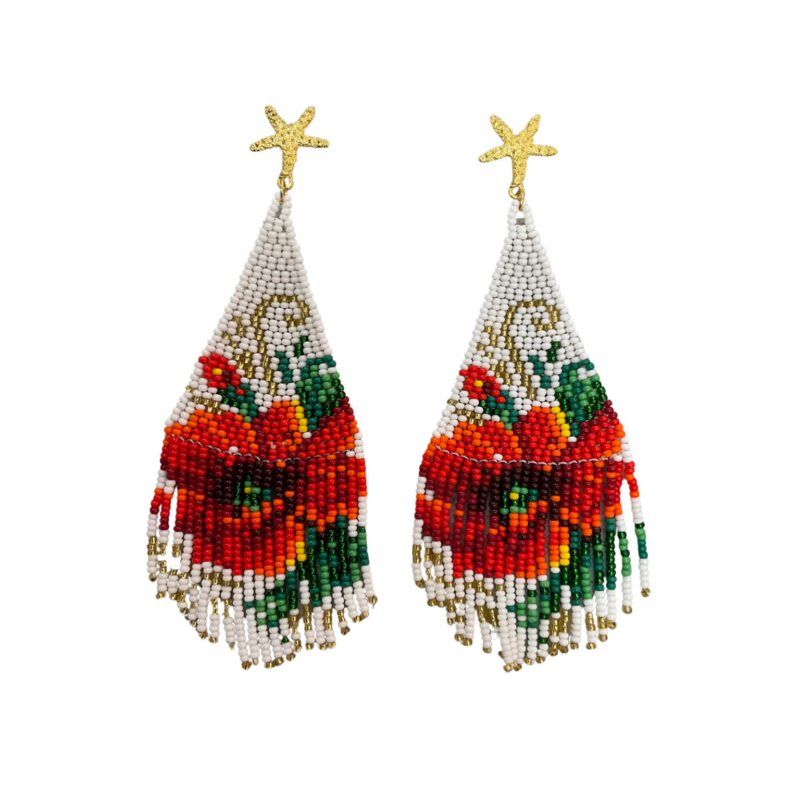 Pendientes rosas Embera artesanales