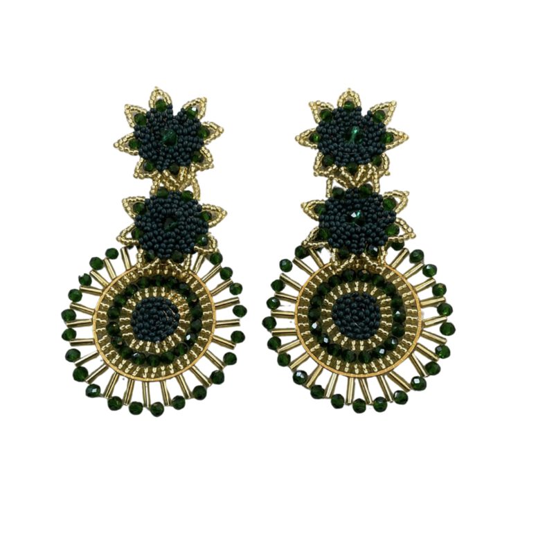 Pendientes Flor Verde