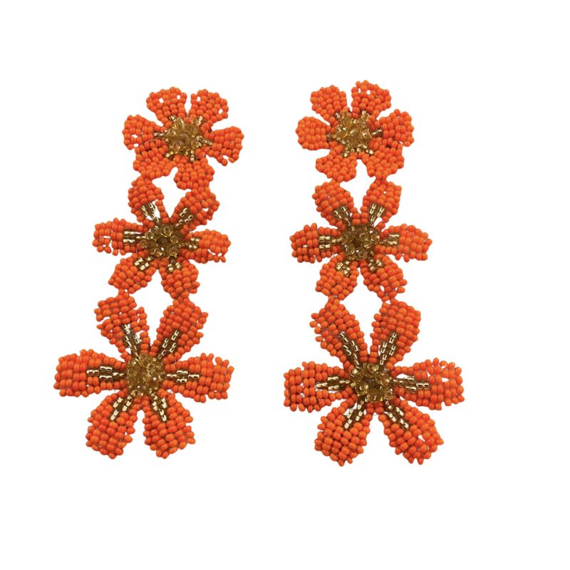 Pendientes Flor hechos a mano naranja