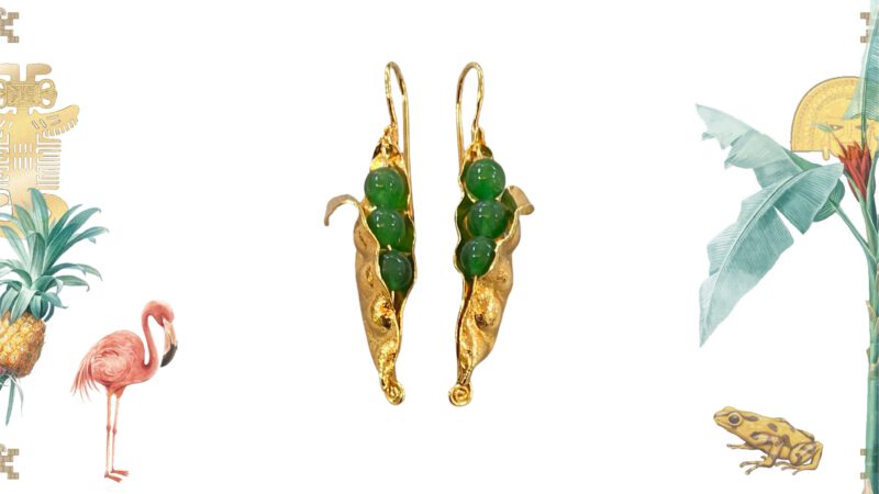 Pendientes Habichuelas verdes Artesanales