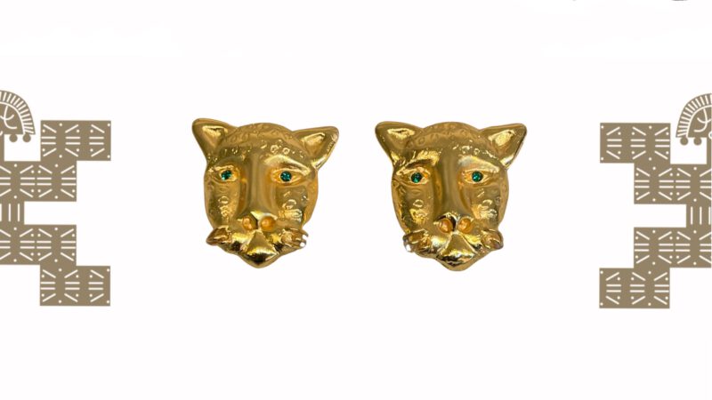 Pendientes Jaguar Hechos a mano en Colombia de manera artesanal