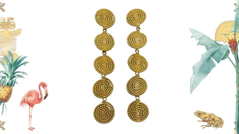 Pendientes ajustables artesanales espiral
