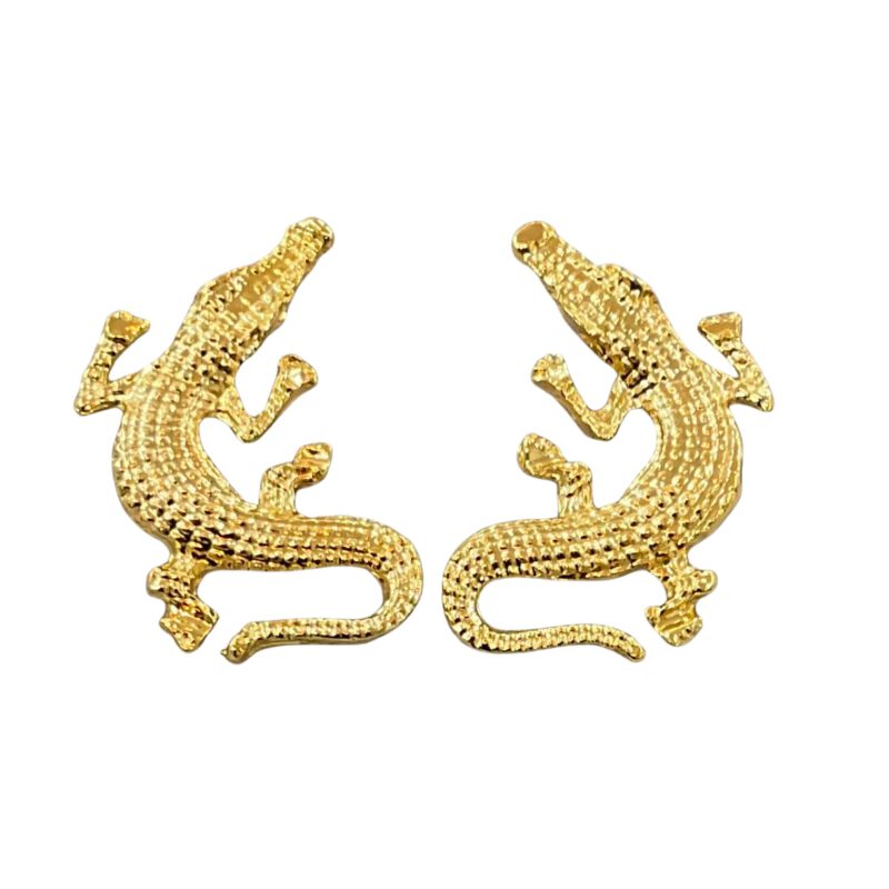 Pendientes artesanales cocodrilos