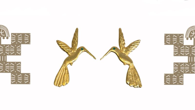 Pendientes artesanales colibríes