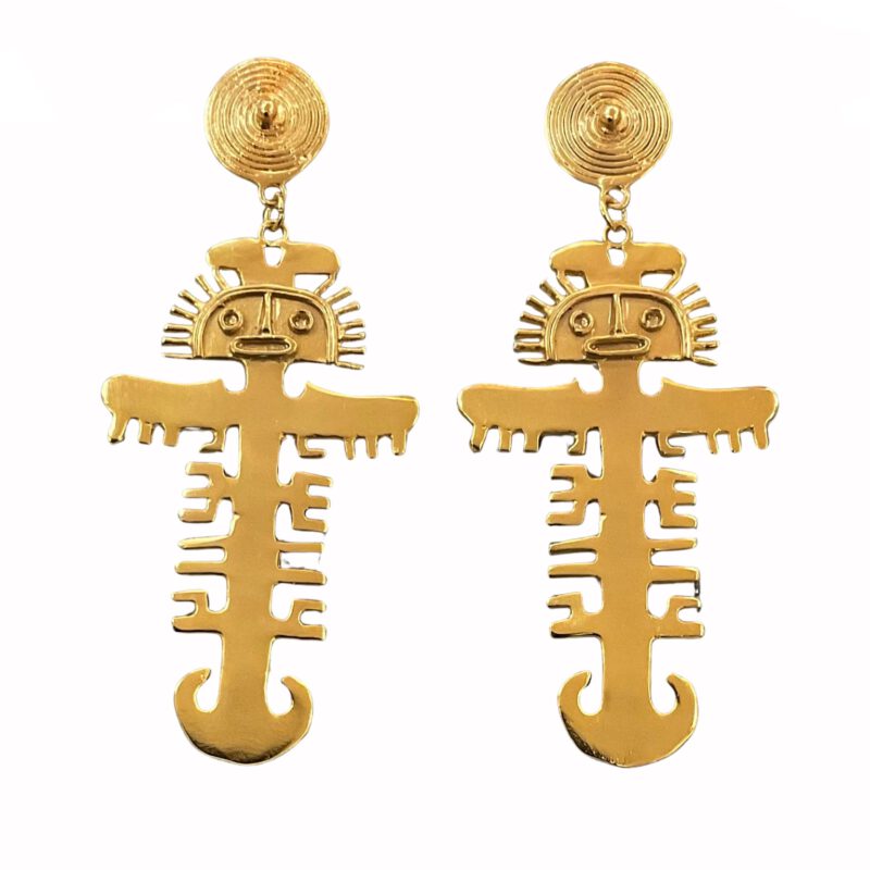 Pendientes artesanales hombre pájaro