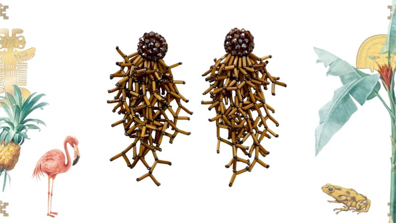 Pendientes artesanales medusas marrones Cartagena