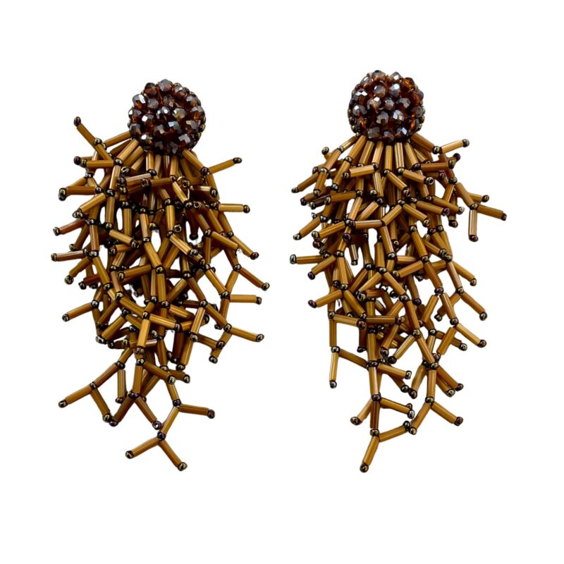 Pendientes artesanales medusas marrones Cartagena