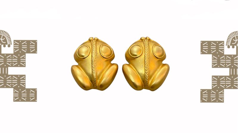 Pendientes artesanales ranas