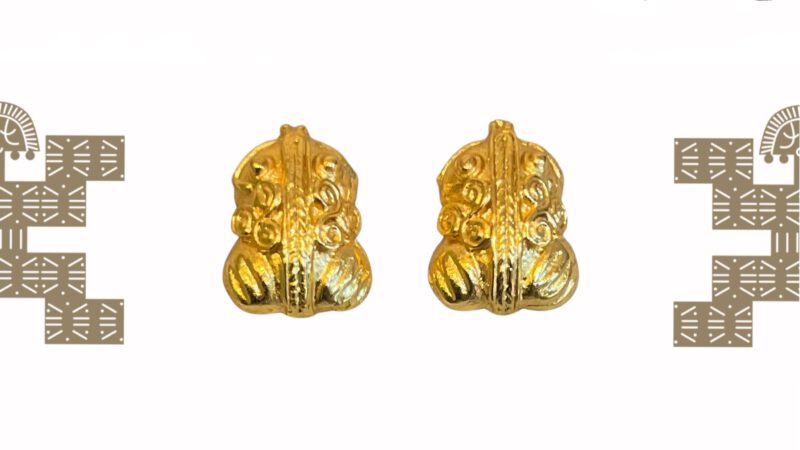 Pendientes artesanales ranas grabadas