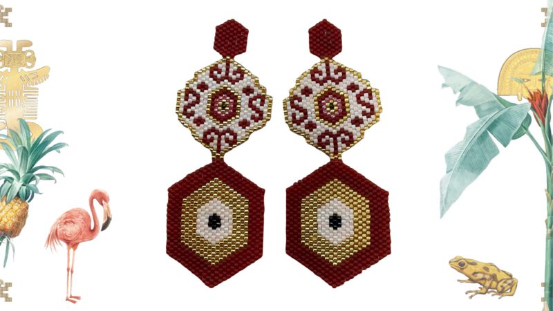 Pendientes artesanales rojos