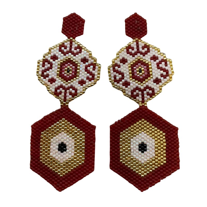 Pendientes artesanales rojos