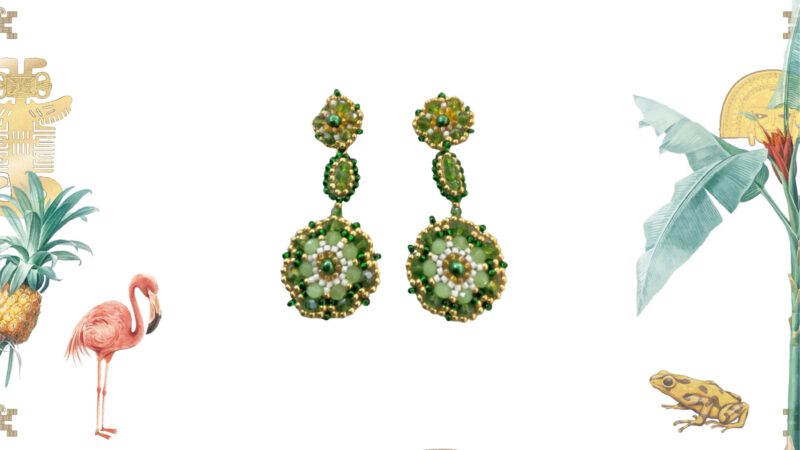 Pendientes artesanales verdes