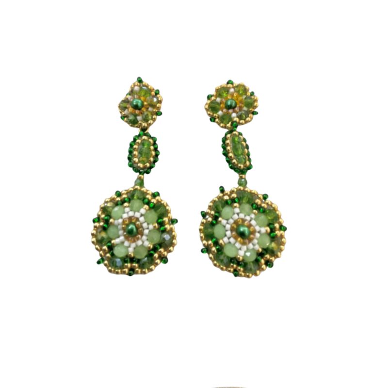 Pendientes artesanales verdes