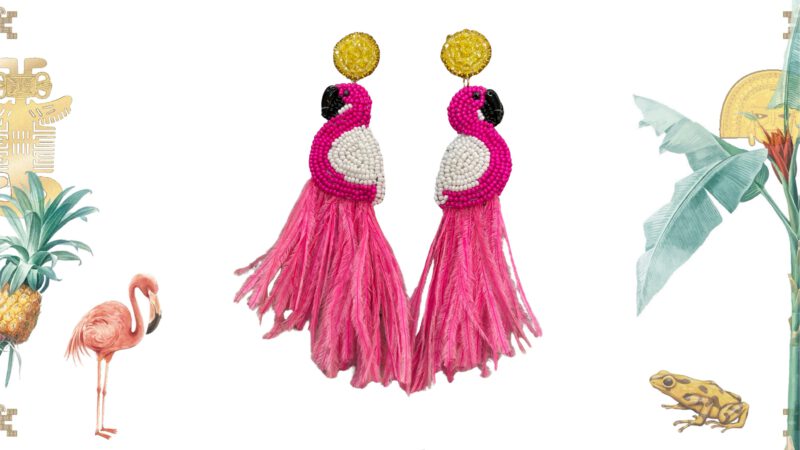 Pendientes flamencos plumas