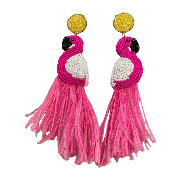 Pendientes flamencos plumas