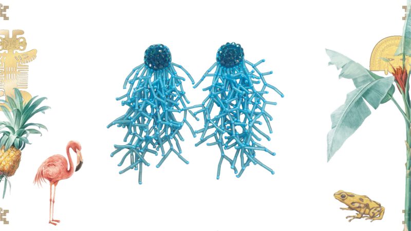 Pendientes hechos a mano azul