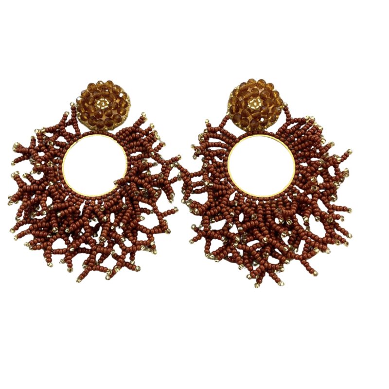 Pendientes hechos a mano marrón