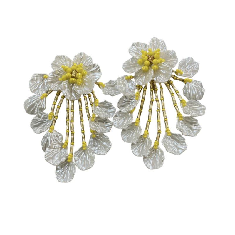 Pendientes hechos a mano nácar amarillo