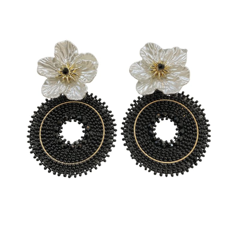 Pendientes hechos a mano nácar flor