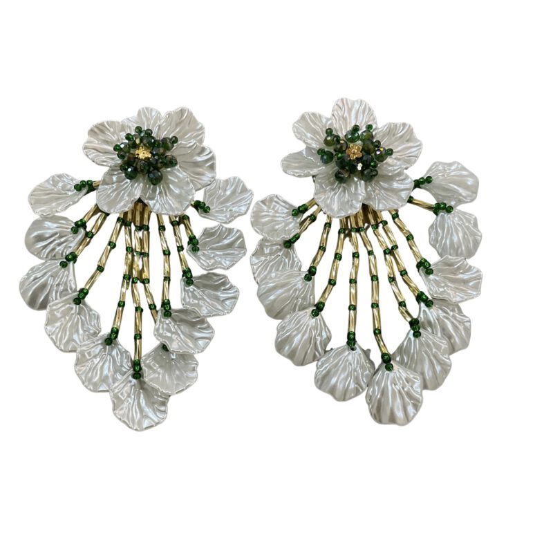 Pendientes hechos a mano nácar verde