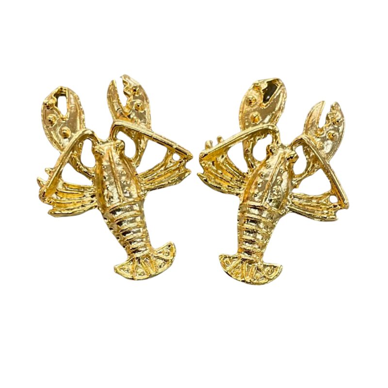 Pendientes langostas artesanales Colombia dorados