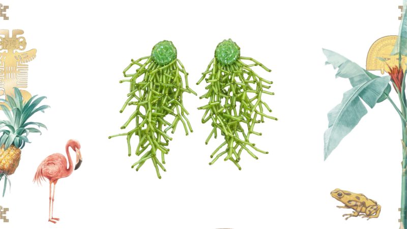 Pendientes medusa verde