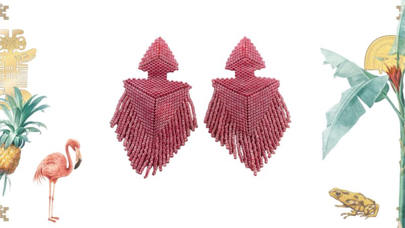 Pendientes triángulos rosados