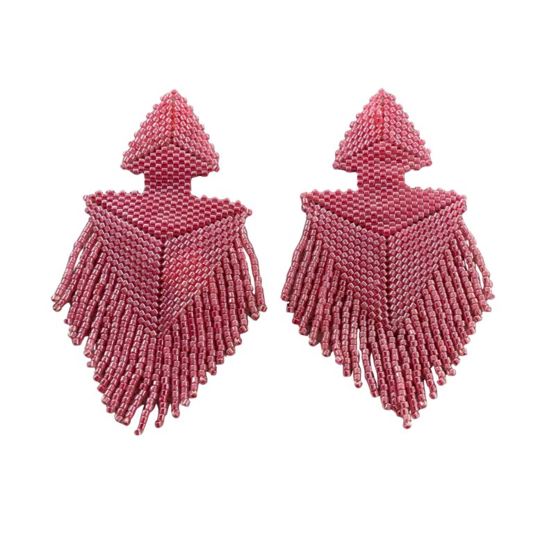 Pendientes triángulos rosados